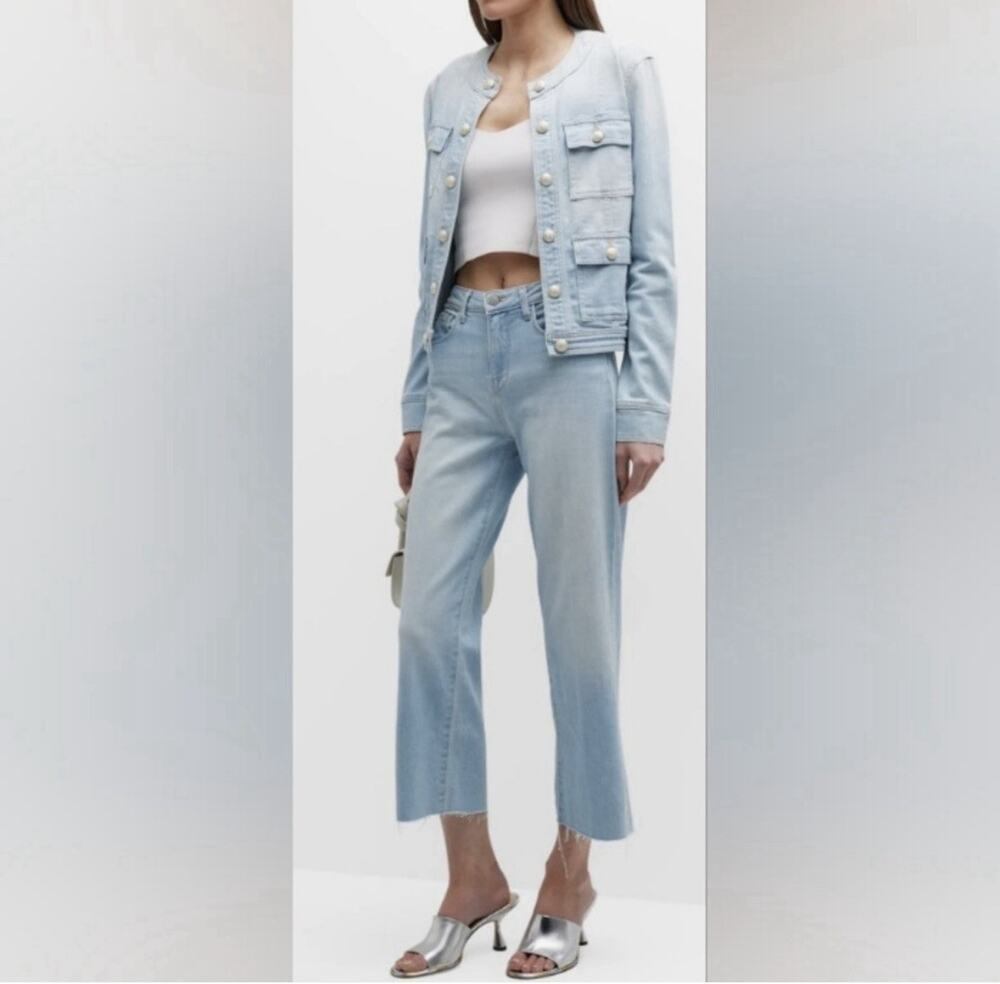 L'AGENCE Wanda High Rise Crop Wide Leg Jeans Windsor Wash 32